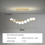 Nordic Gold Glass Ball Chandelier for Dining Room Kitchen Island