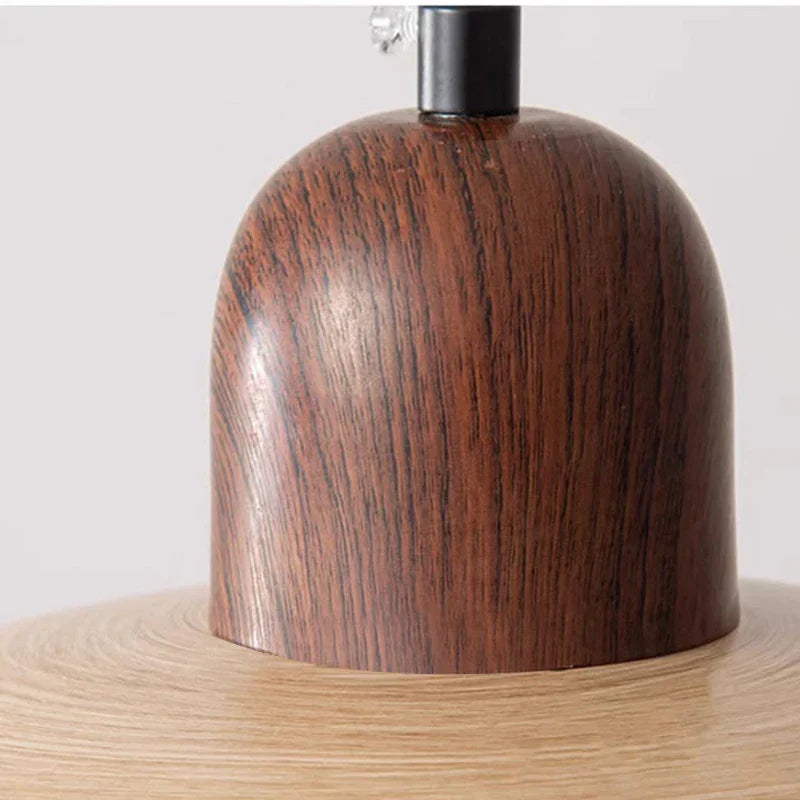 Japanese Wooden Stone Chandelier Pendant Light, Wabi-Sabi Style Yellow Cavity-Stone Lamp