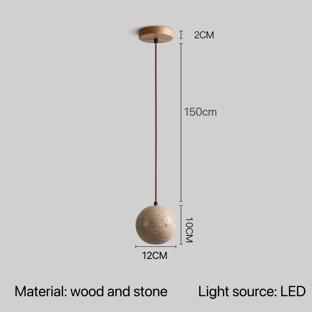 Stone Pendant Lamp: Bedroom Kitchen LED Lighting Fixture