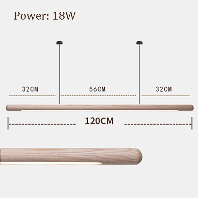 Wood Pendant Light: Modern Kitchen Dining Lamp, Office Chandelier, Island Ceiling Fixture