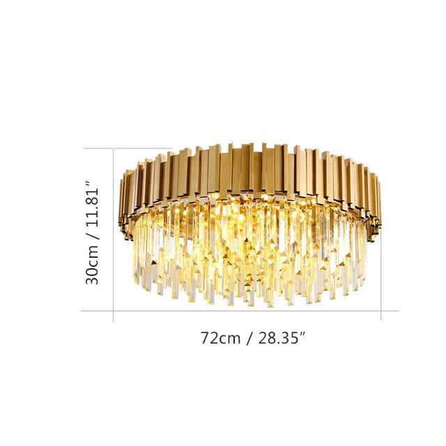 Gold Black Crystal Chandeliers LED Ceiling Light for Luxe Living & Hospitality