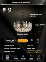 Gold Crystal Ceiling Chandelier: Luxury Modern LED Pendant for Home Décor