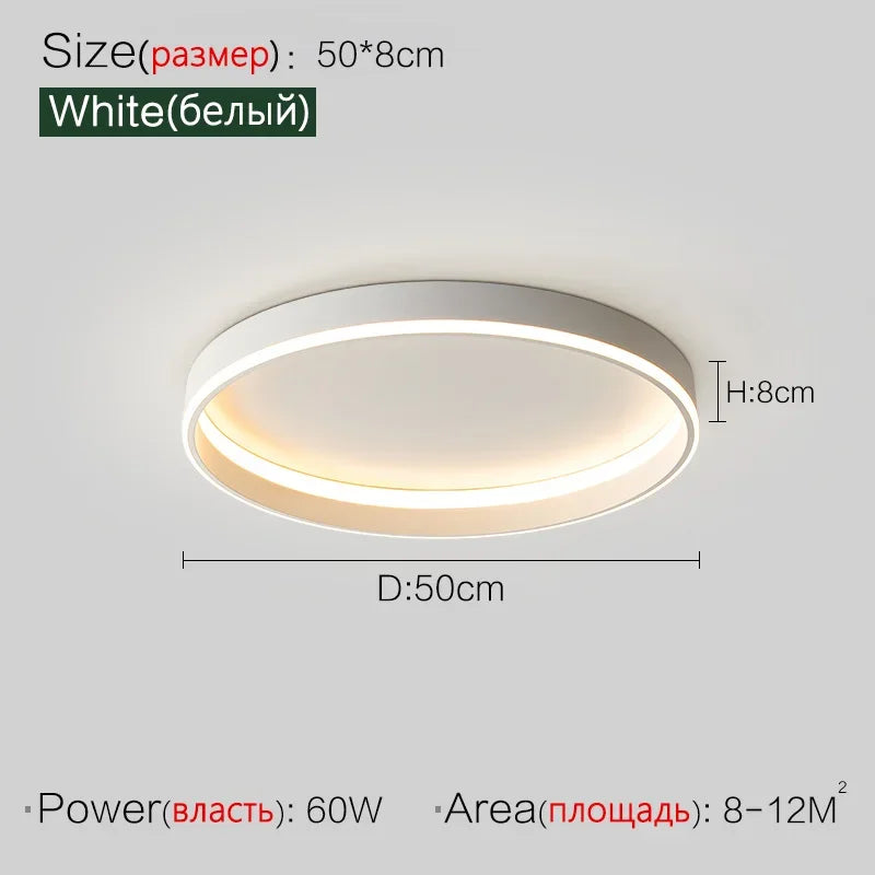 Minimalist Round LED Ceiling Light for Bedroom Loft Balcony - Dimmable Indoor Lighting
