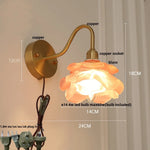 Vintage Loft LED Wall Sconce, Pink Glass Copper Stair Light Fixtures