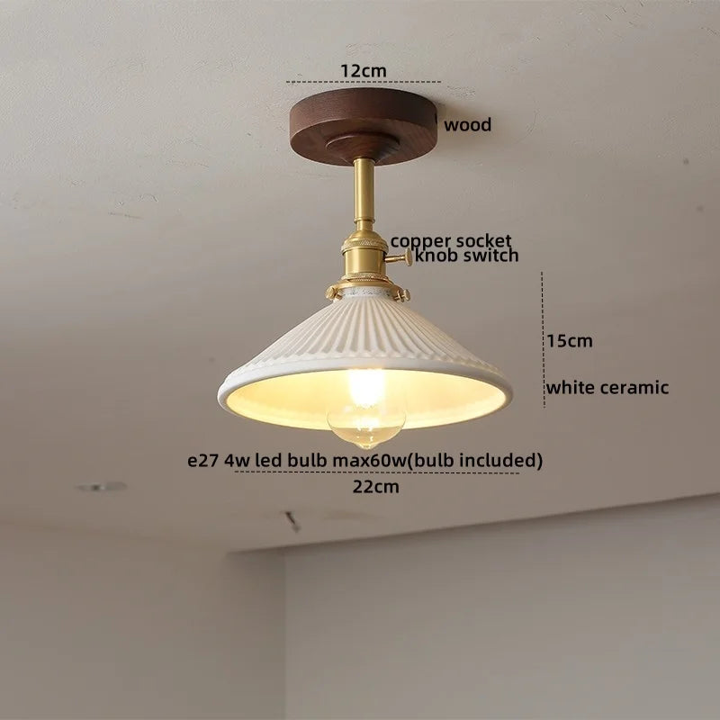 Yellow Glass LED Ceiling Lamp - Modern Nordic Style Lighting Fixtures