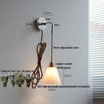 Afralia™ Ceramic LED Wall Lamp with Pull Chain Switch, Adjustable Stair Light Sconce