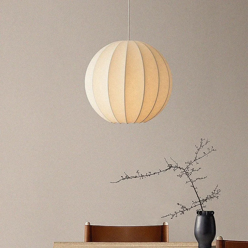 Silk Pendant Lights: Nordic Minimalist LED Chandelier for Dining Room, Bedroom, Bar
