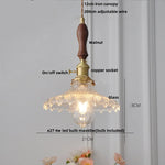 Cullet Glass LED Pendant Lamp with Walnut Copper Design for Living and Dining Room