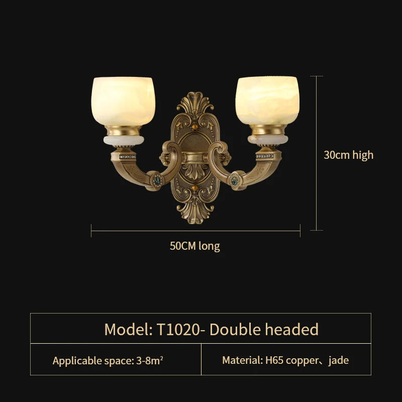All Copper Jade Chinese Chandelier: Modern & Simple Living Room Lighting