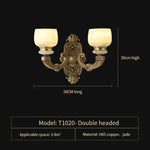 All Copper Jade Chinese Chandelier: Modern & Simple Living Room Lighting