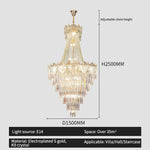 Elegant Simple Staircase Chandelier LED Livingroom Villa Creative Hotel Lighting