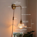 Nordic LED Glass Copper Wall Sconce Modern Living Room Bedroom Light