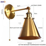 Afralia™ Iron LED Wall Lamp Vintage Style Wandlamp Industrial Luminaire