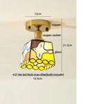 Wood LED Ceiling Light Milk Yellow Resin Plafond Lamp Modern Nordic Decor