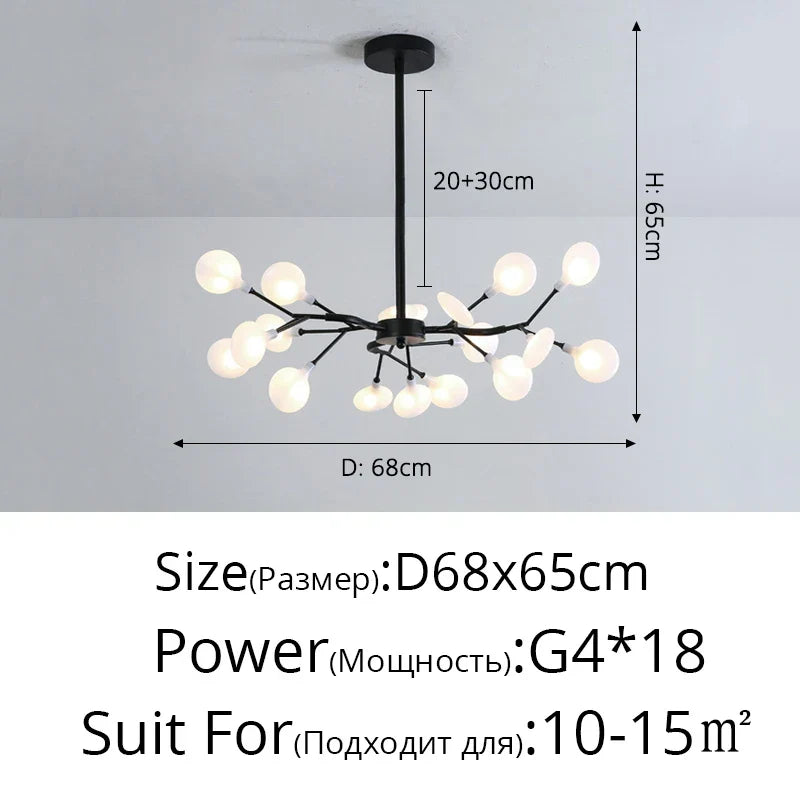 Modern LED Chandelier - Luxurious Nordic Firefly Lamp for Home Indoor Lighting