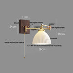 Wood Swing Arm LED Wall Light - Rotatable Bedroom Balcony Bedside Lamp