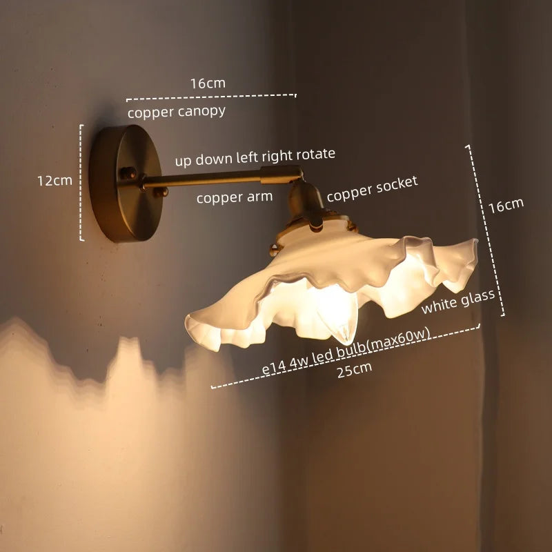 LED Copper Wall Light: Modern Nordic Interior Lamp for Bedroom, Bathroom, and Balcony