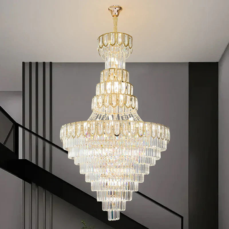 Modern Crystal Loft Chandelier for Luxury Attic Living Room