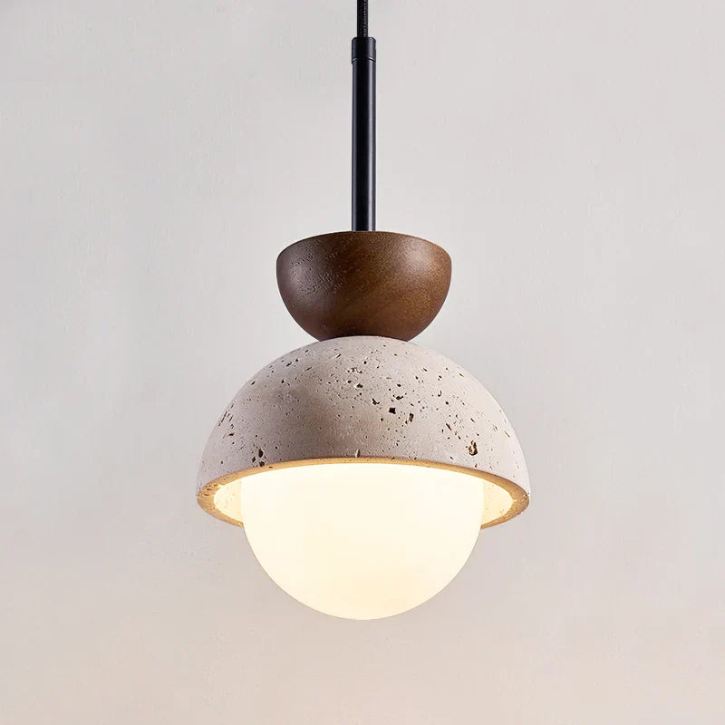 Afralia Yellow Travertine LED Pendant Lights for Kitchen Island Bedroom Dining Table