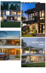 Moon Outdoor Patio Light IP65 Waterproof Stainless Steel Round Wall Light