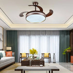 42" Modern Black White LED Ceiling Fan Remote Control Lighting for Dining Room Bedroom