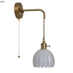 Glass Adjustable LED Wall Lamp with Pull Chain Switch, Modern Nordic Design