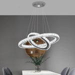 Crystal Ring Chandelier Pendant Light for Living Dining Room