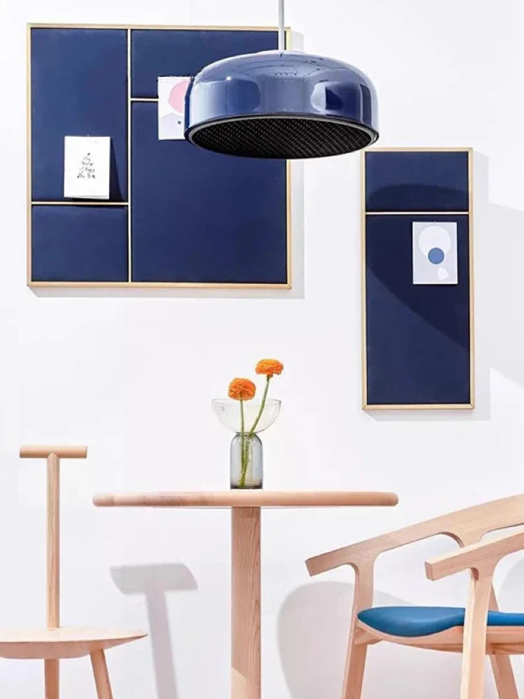 Seated Podgy Pendant Lamps: Nordic Yellow Minimalist Unique Lighting for Dining Room