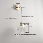 Clear Glass LED Wall Lamp Modern Crystal Home Decor Nordic Design