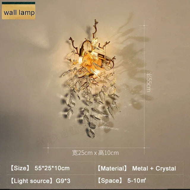 Luxury Crystal Chandeliers: Modern Metal Hanging Lamp for Dining Living Room Hotel Hall