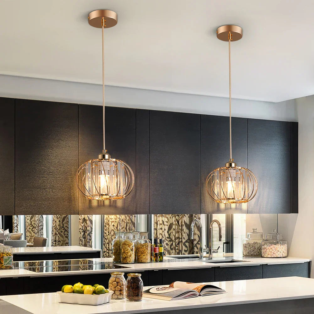 Crystal Chandelier Lantern Pendant Light Fixture for Modern Home Décor