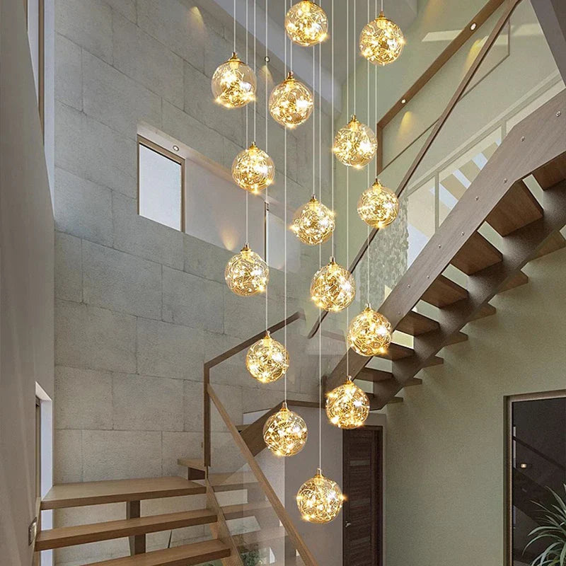 Nordic Stair Chandelier Living Dining Pendant Ceiling Light Indoor Lighting