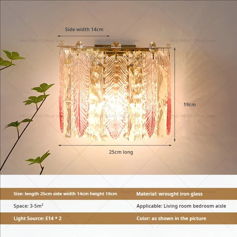 Luxe Crystal Glass Wall Lamp for Aisle, Living Room, Bedroom & Corridor Lighting