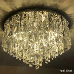 Crystal Steel LED Ceiling Chandelier, Modern Art Deco Lighting Fixture