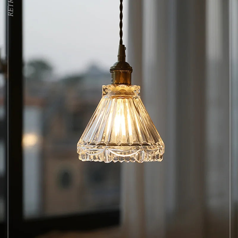 Afralia™ LED Glass Pendant Light - Modern Nordic Kitchen Bedside Hallway Hanging Lamp