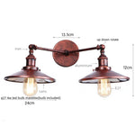 Vintage Gold Industrial Wall Lights with Pull Chain Switch and 2 Heads