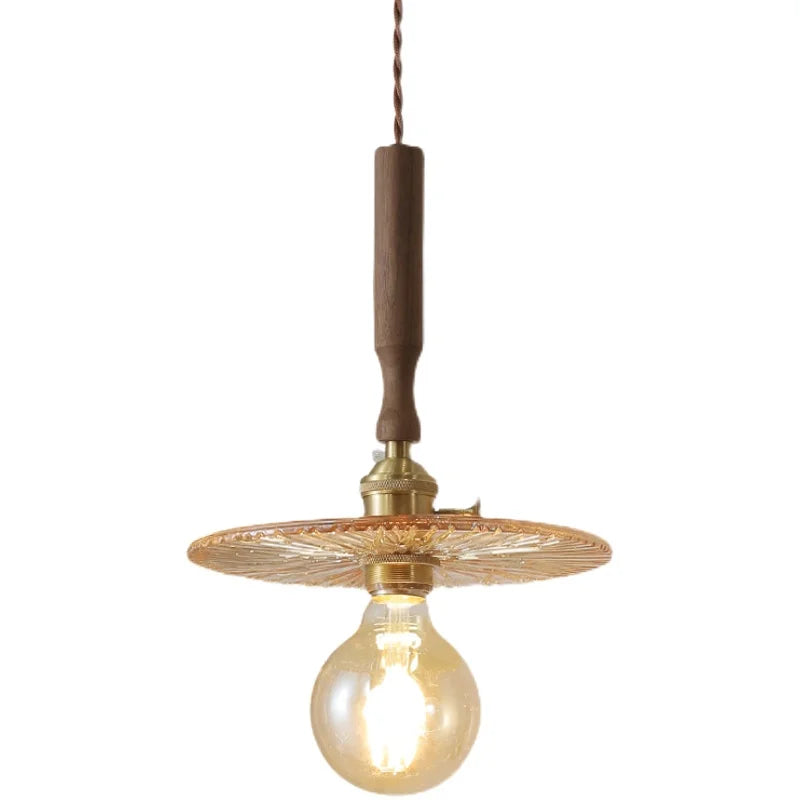 Copper Glass LED Pendant Lamp Modern Style for Dining Room, Bedroom, Bar.
