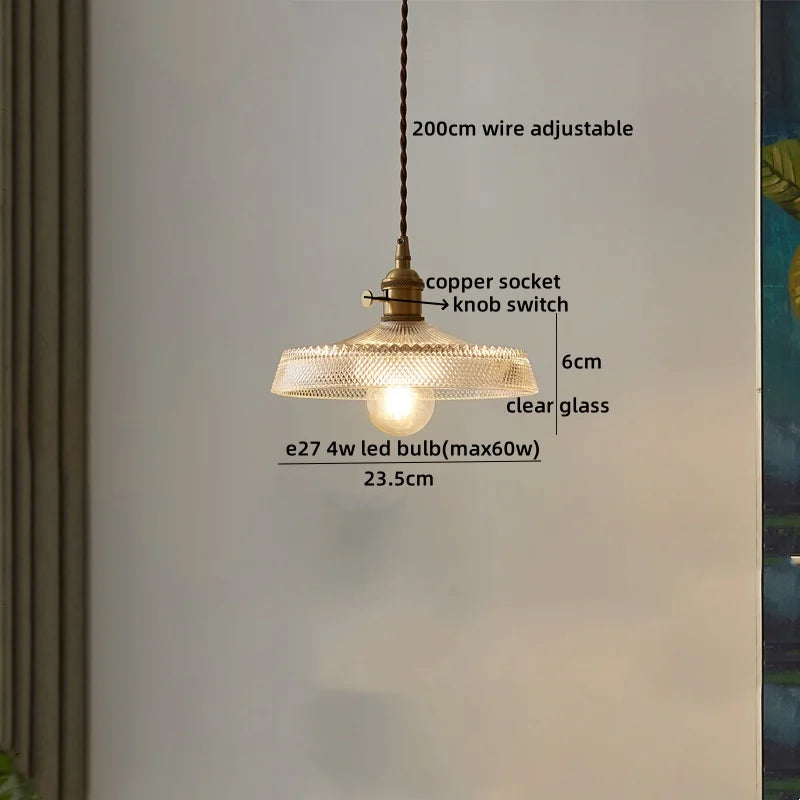 Clear Glass LED Pendant Light | Nordic Hanging Chandelier for Kitchen, Living Room