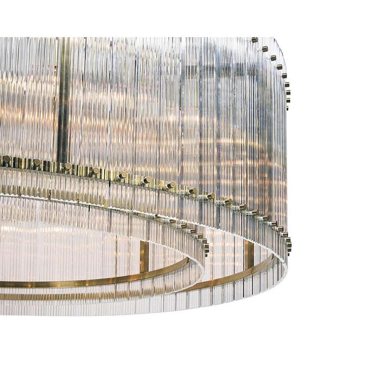 Sunpan Kore Chandelier - Large - Brass - Clear