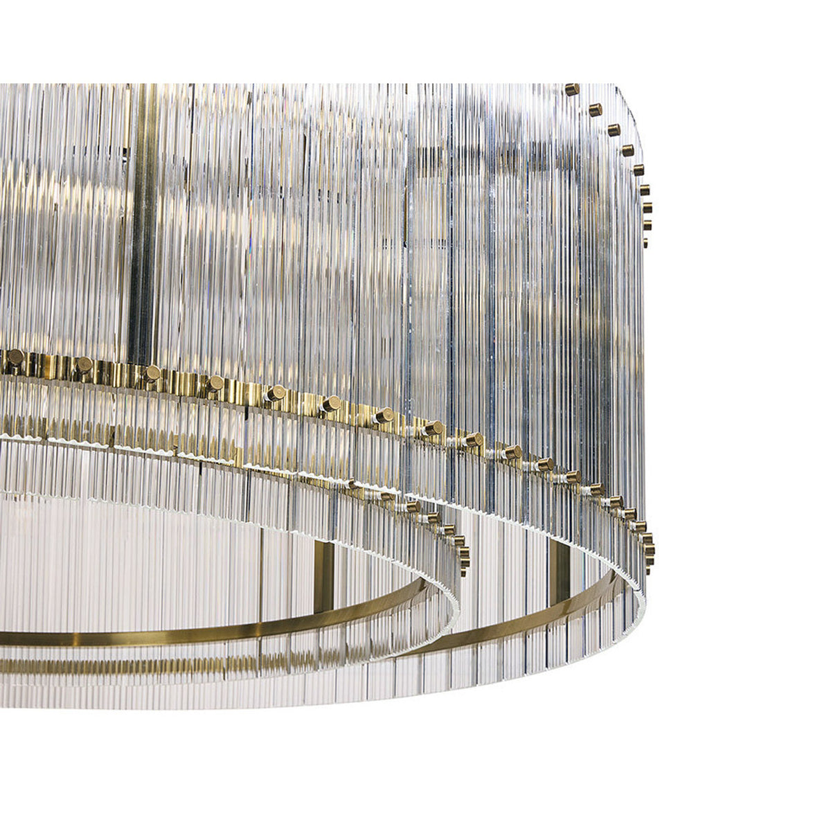 Sunpan Kore Chandelier - Large - Brass - Clear