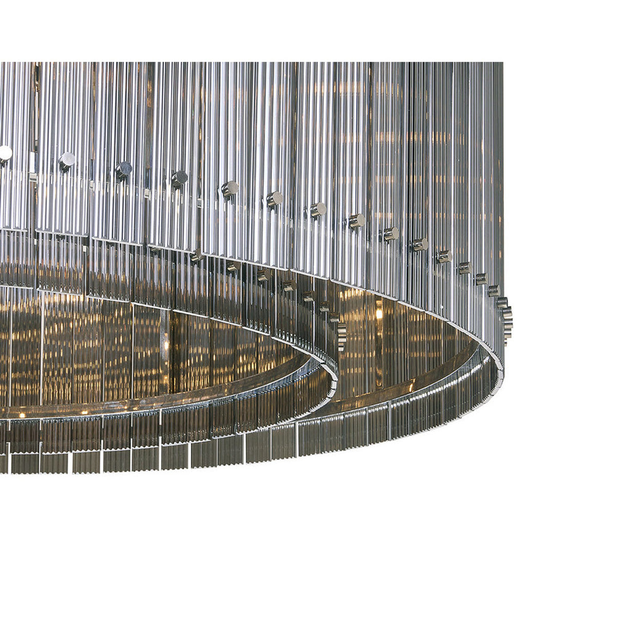 Sunpan Kore Chandelier - Large - Nickel - Smoke Grey