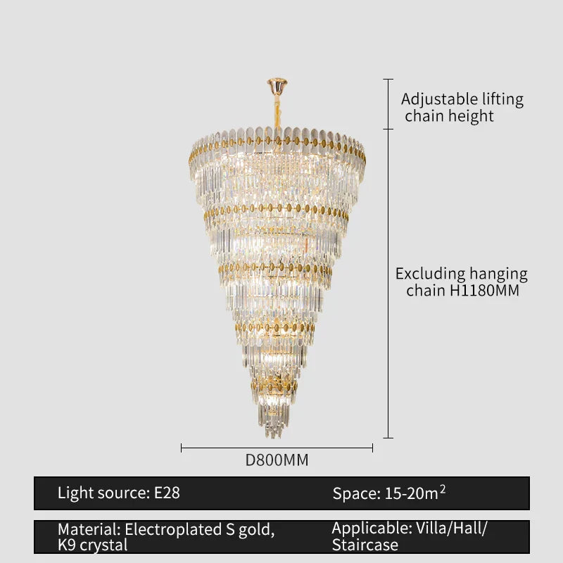 Crystal Chandelier: Modern Light Luxury for Living Room, Dining Room, and Bedroom