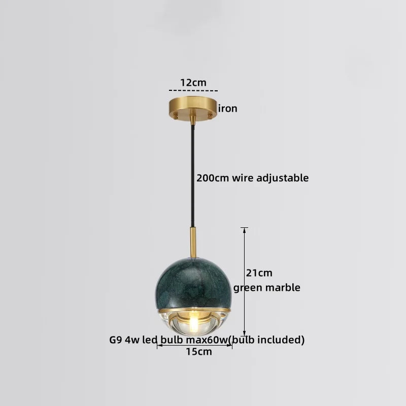 Nordic Golden Spherical LED Pendant Lamp for Modern Home Decor