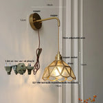 Afralia™ Amber Glass LED Wall Light for Bedroom & Staircase - Modern Nordic Plug-In Fixture