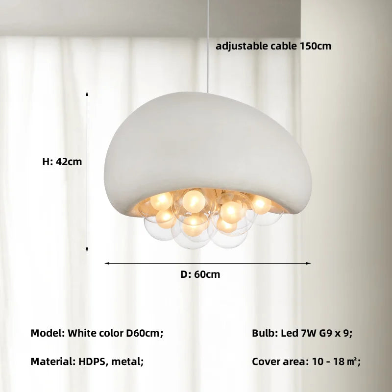 Nordic G9 LED Pendant Lights with HDPS Glass Shades for Dining Room