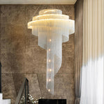 Revolving Tassel Chandelier for Duplex Living Room and Hotel Lobby