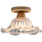 Crystal Wood LED Ceiling Lamp Clear Glass Modern Indoor Lighting
