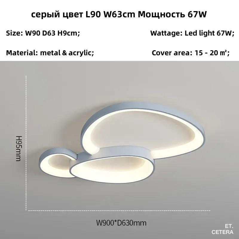 LED Dimmable Ceiling Lamp for Modern Minimalist Home Decor
