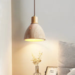 Yellow Travertine LED Pendant Lamps - Wabi Sabi Home Decor & Lighting