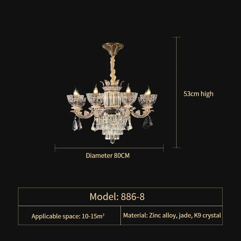 Duplex European Crystal Chandelier for Staircase with Hollow Design
